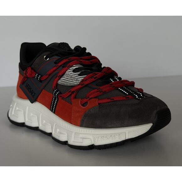 Versace Men\'s Greca Sneakers Red/Gray 7 US (40 Euro) IT 1021490 NIB main image 16